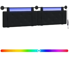 Pakabinamas lovos galvūgalis Su LED šviesa Juoda Aksomas
