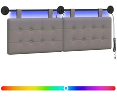 Pakabinamas lovos galvūgalis Su LED šviesa Taupe Audinys