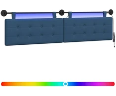 Pakabinamas lovos galvūgalis Su LED šviesa Mėlyna Audinys