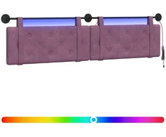 Pakabinamas lovos galvūgalis Su LED šviesa Violetinė Aksomas