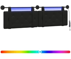 Pakabinamas lovos galvūgalis Su LED šviesa Juoda Dirbtinė oda