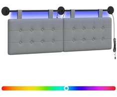 Pakabinamas lovos galvūgalis Šviesiai pilka Audinys