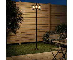 Pakabinamas šviestuvas 3-Head Lamp Post Juoda 16 x 16 x 187 cm Aliuminis ir ABS