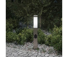 Pakabinamas šviestuvas Apsauginis šviestuvas su lizdu, 50 cm, nerūdijantis plienas, IP44