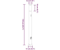 Pakabinamas šviestuvas Apšvietimo stulpeliai su jutikliu ir lizdu, 3 vnt., 110 cm, nerūdijantis plienas, IP44