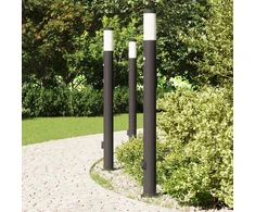 Pakabinamas šviestuvas Apšvietimo stulpeliai su jutikliu ir lizdu, 3 vnt., 110 cm, nerūdijantis plienas, IP44