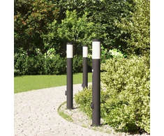 Pakabinamas šviestuvas Apšvietimo stulpeliai su jutikliu ir lizdu, 3 vnt., 80 cm, nerūdijantis plienas, IP44