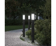 Pakabinamas šviestuvas Apšvietimo stulpeliai su jutikliu ir lizdu, 3 vnt., 80 cm, nerūdijantis plienas, IP44