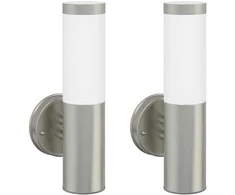 Sieninis šviestuvas Lauko sieninė lemputė 2 pcs Sidabro 15 x 7,5 x 33 cm