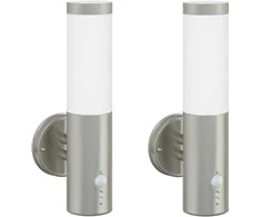 Sieninis šviestuvas Lauko sieninė lemputė 2 pcs Sidabro 15 x 7,5 x 33 cm