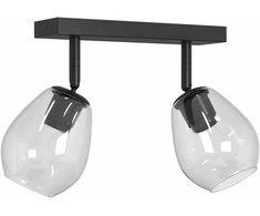 Pakabinamas šviestuvas Lubų prožektorius Juoda 33 x 13 x 26 cm Stiklas ir metalas