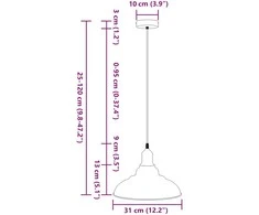 Pakabinamas šviestuvas Pakabinamas lempos, aukštis reguliuojamas, E27, Ø 31cm, metalas
