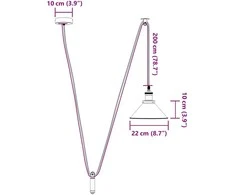 Pakabinamas šviestuvas Pakabinamas lempos, aukštis reguliuojamas, E27, Ø 22cm, metalas