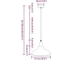 Pakabinamas šviestuvas Pakabinamas lempos, aukštis reguliuojamas, E27, Ø 31cm, metalas