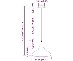 Pakabinamas šviestuvas Pakabinamas lempos, aukštis reguliuojamas, E27, Ø 31cm, metalas