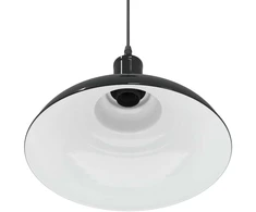 Pakabinamas šviestuvas, reguliuojamo aukščio, E27, blizgios juodos spalvos, Ø 31 cm, metalas