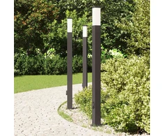 Pakabinamas šviestuvas Stulpeliniai šviestuvai su lizdu, 3 vnt., 110 cm, juodi, IP44