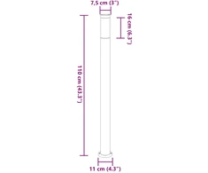 Pakabinamas šviestuvas Šviestuvai stulpeliams, 3 vnt., 110 cm, nerūdijantis plienas, IP44