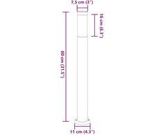 Pakabinamas šviestuvas Šviestuvai stulpeliams, 3 vnt., 80 cm, nerūdijantis plienas, IP44