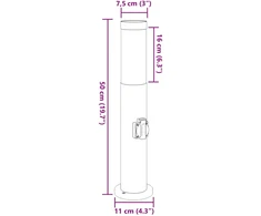 Pakabinamas šviestuvas Šviestuvai su išleidimo anga, 3 vnt., 50 cm, nerūdijantis plienas, IP44