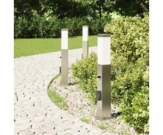 Pakabinamas šviestuvas Šviestuvai su jutikliu ir lizdu, 3 vnt., 50 cm, nerūdijantis plienas, IP44