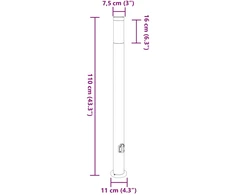Pakabinamas šviestuvas Šviestuvas su stulpeliu, 110 cm, nerūdijantis plienas, IP44