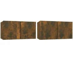 TV staliukas Pakabinamos televizoriaus spintelės, 2vnt., ąžuolo, 60x30x30cm
