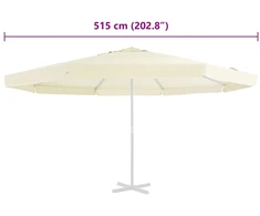 Pakaitinis audinys lauko skėčiui nuo saulės, smėlio, 500cm