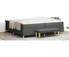 Kiemas lova su galvūgalio Tamsiai pilka 200 x 200 cm audinys