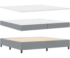 Kiemas lova su galvūgalio Šviesiai pilka 200 x 200 cm audinys