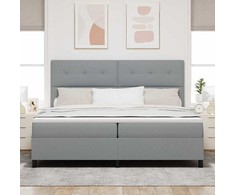 Kiemas lova su galvūgalio Šviesiai pilka 200 x 200 cm audinys