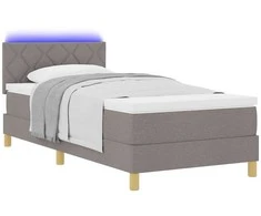 LED Čiužinio Lova su LED juostelėmis Taupe 90 x 200 cm audinys