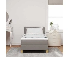 LED Čiužinio Lova su LED juostelėmis Taupe 90 x 200 cm audinys