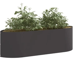 Pakelta sodo lova Juoda 140 x 40 x 40 cm Plienas