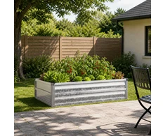 Pakelta sodo lova Sidabrinė 100 x 80 x 24 cm cinkuotas