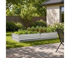 Pakelta sodo lova Sidabrinė 160 x 80 x 24 cm cinkuotas