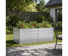 Pakelta sodo lova Sidabrinė 160 x 80 x 55 cm cinkuotas
