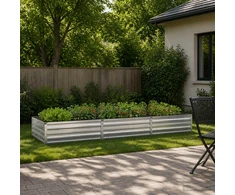Pakelta sodo lova Sidabrinė 240 x 80 x 24 cm cinkuotas