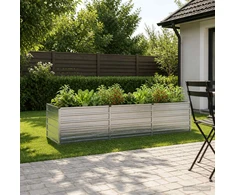 Pakelta sodo lova Sidabrinė 240 x 80 x 55 cm cinkuotas
