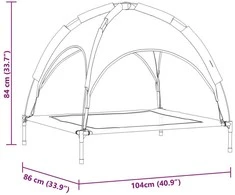 Šuo Lova Juoda 104 x 86 x 84,5 cm Plienas