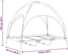 Šuo Lova Juoda 122 x 93 x 106,5 cm Plienas
