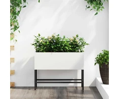 Pakeltas Sodo Vazonas Balta 60 x 26 x 48 cm Plienas
