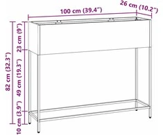Pakeltas Sodo Vazonas Sidabro 100 x 26 x 82 cm Cinkuota plienas