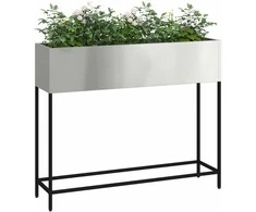 Pakeltas Sodo Vazonas Sidabro 100 x 26 x 82 cm Cinkuota plienas