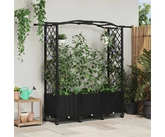 Pakeltas lovas su trelėmis ir stogu Juoda 164 x 40 x 144 cm PP