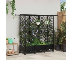 Pakeltas lovas su trelėmis ir stogu Juoda 164 x 40 x 127 cm PP