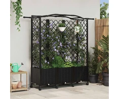 Pakeltas lovas su trelėmis ir stogu Juoda 163 x 40 x 144 cm PP