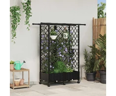 Pakeltas lovas su trelėmis ir stogu Juoda 124 x 40 x 127 cm PP