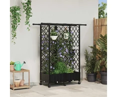 Pakeltas lovas su trelėmis ir stogu Juoda 124 x 40 x 127 cm PP