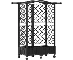 Pakeltas lovas su trelėmis ir stogu Juoda 124 x 40 x 129 cm PP